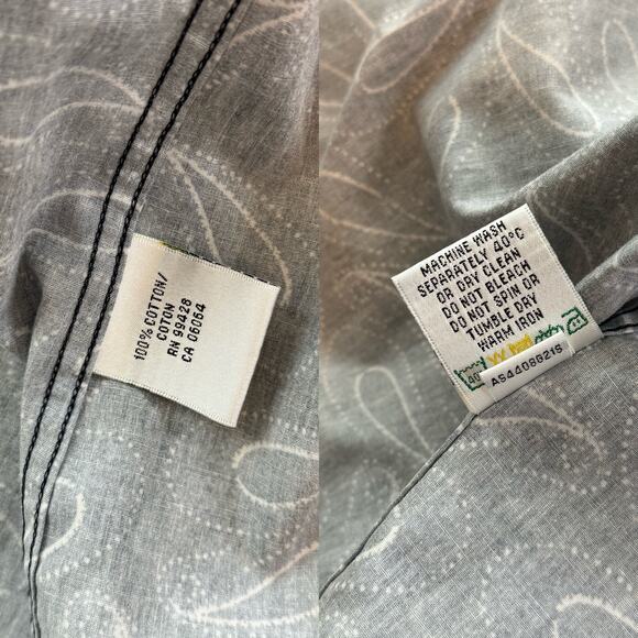 Bugatchi Uomo Men's Large 100% Cotton Shaped Fit Navy Paisley Print Dress Shirt - Picture 8 of 9